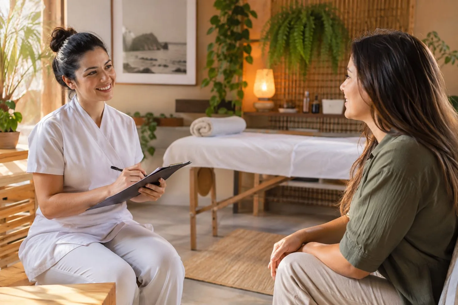 Massoterapia — ambiente e atendimento