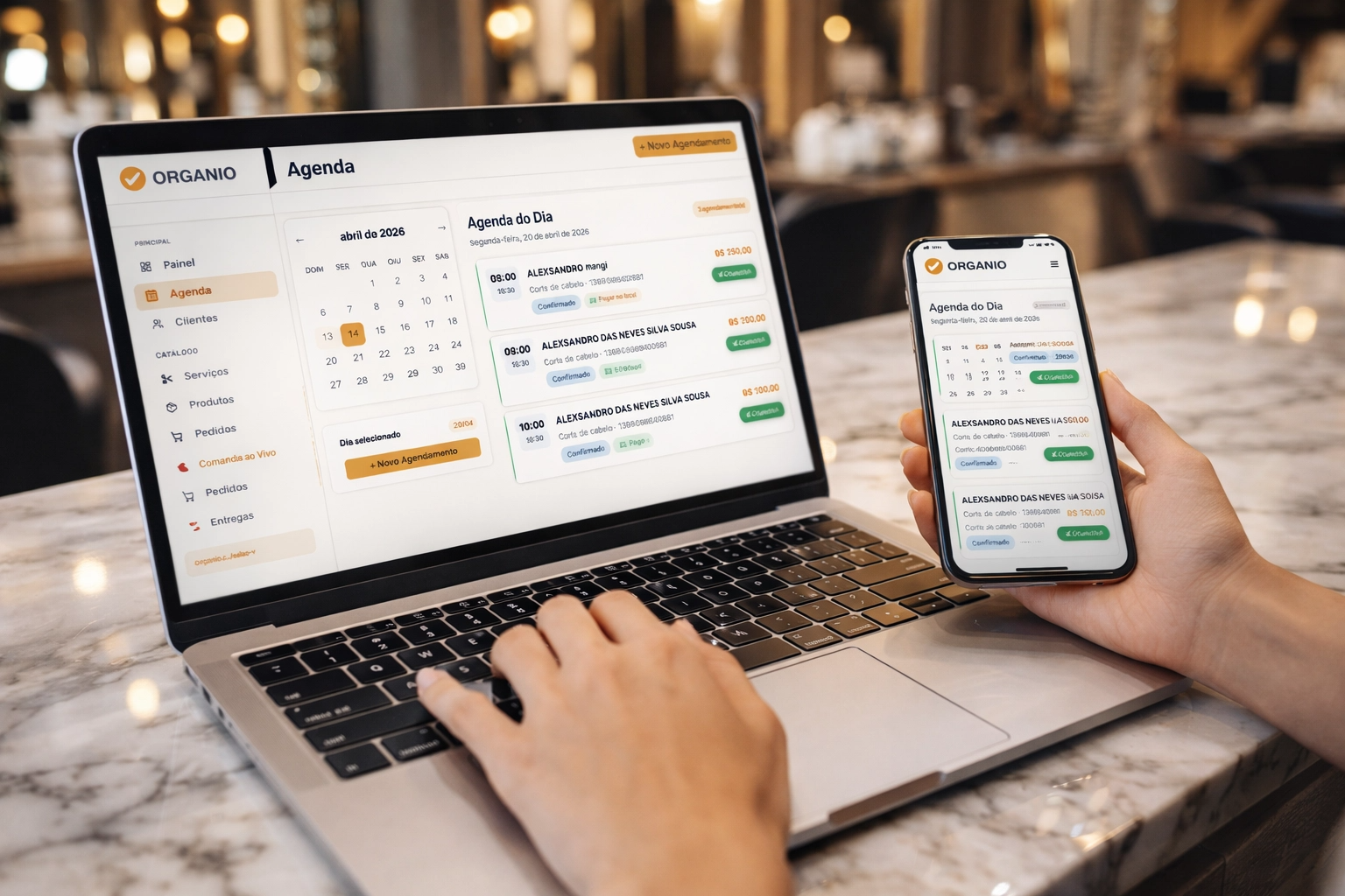 Agenda online Organio para personal stylists